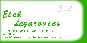 elek lazarovics business card